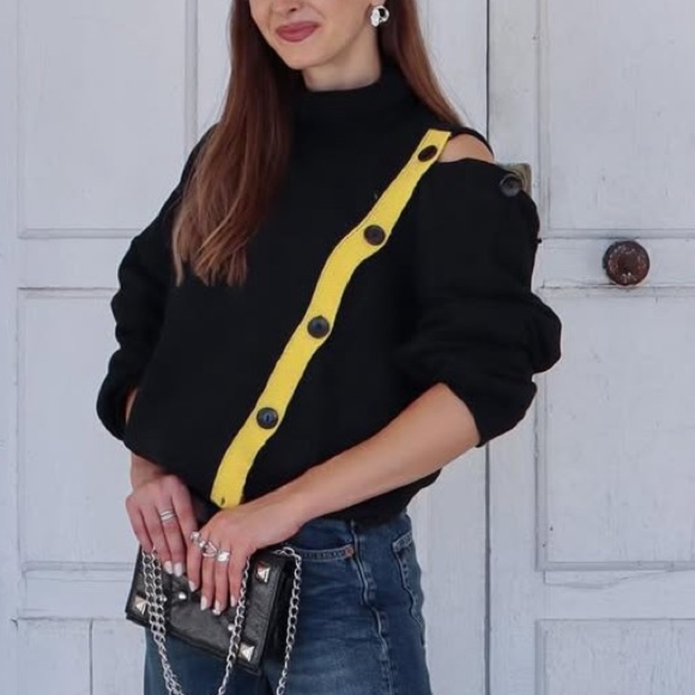 stylewe high collared open shoulder sweater
